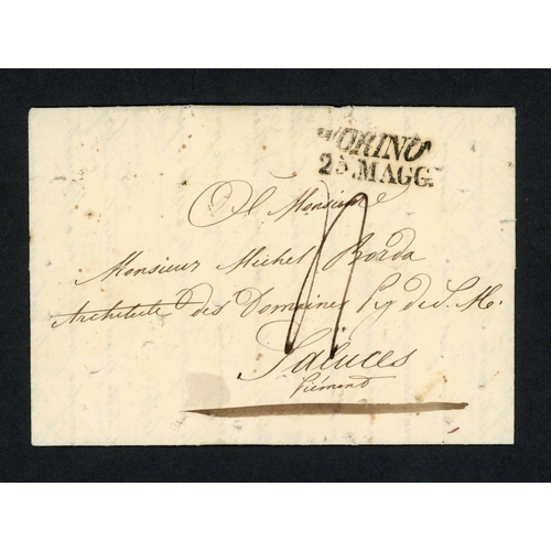 192 - DISINFECTED MAIL FROM BEIRUT; 7 Mar. 1831 EL to Saluces (Piedmont) punctured for disinfection at the... 