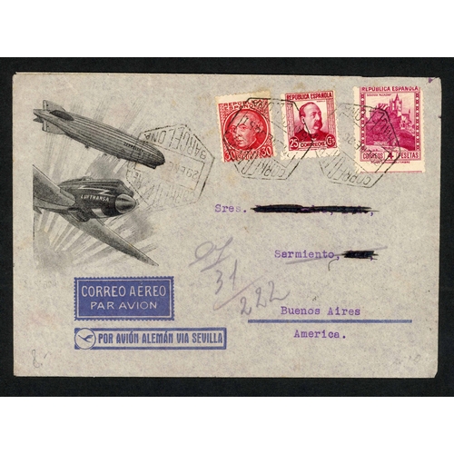 297 - EUROPE TO SOUTH AMERICA AIRMAILS - NON GERMAN ORIGINS MOSTLY VIA GAMBIA: 1934-42 envs (19) inc. 9 No... 