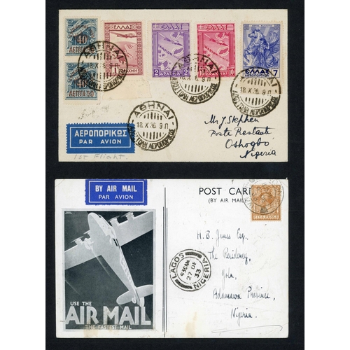 308 - WEST AFRICAN AIRMAILS - R.A.F. EXPERIMENTAL FLIGHT: 27 Oct 1925 env. flown on the R.A.F. experimenta... 