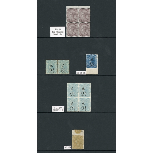 396 - 1870/91 DLR SIDEFACES GROUP; Unmounted mint range with 1871 Perf 11½ 10d, 1871/78 wmk lined 'TAS' Pe... 