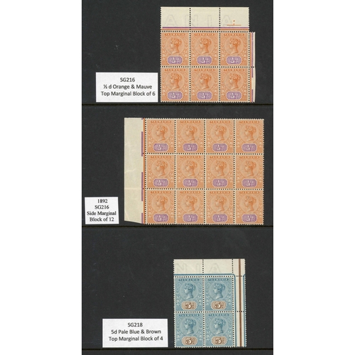 401 - 1892/99 DLR TABLETS; Unmounted mint group inc. ½d (21 inc. marginal blocks of four, six and twelve),... 