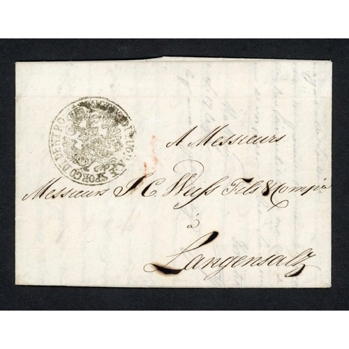 51 - SEMLIN 18th/19th CENTURY MAIL; Quartet with 1780 EL to Marseilles ex Constantinople disinfected at S... 