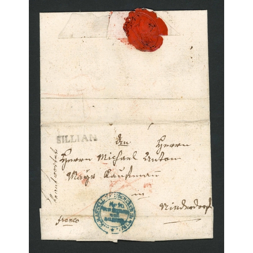 67 - HOCHEBEN WAX SEALED MAIL; Pair with Oct. 1831/Feb. 1832 EL's to Niederdorf ex Trieste and with Coat ... 