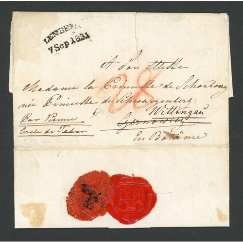 75 - KENTY/KETY (POLAND) DISINFECTION; Pair with 7 Sep. 1831 EL to Czernowitz ex Lemberg with oval 