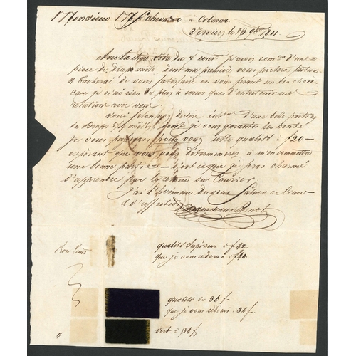 90 - EARLY 19TH CENTURY MAIL; Pair with Nov. 1811 EL (with enclosed cloth samples still present and there... 