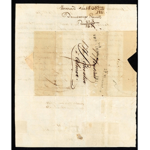 90 - EARLY 19TH CENTURY MAIL; Pair with Nov. 1811 EL (with enclosed cloth samples still present and there... 