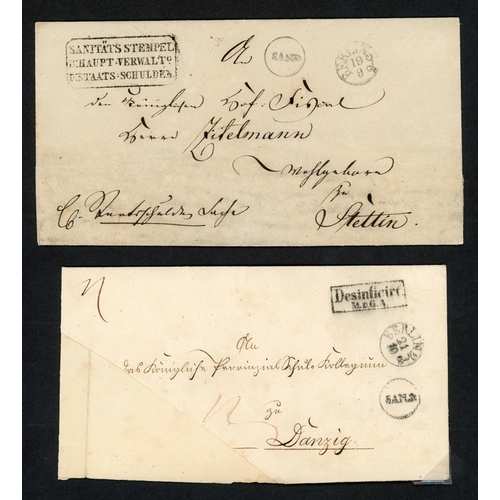 145 - PRUSSIAN PRE-STAMP MAIL; Pair with Sep. 1831 EL to Stettin ex Berlin with framed 