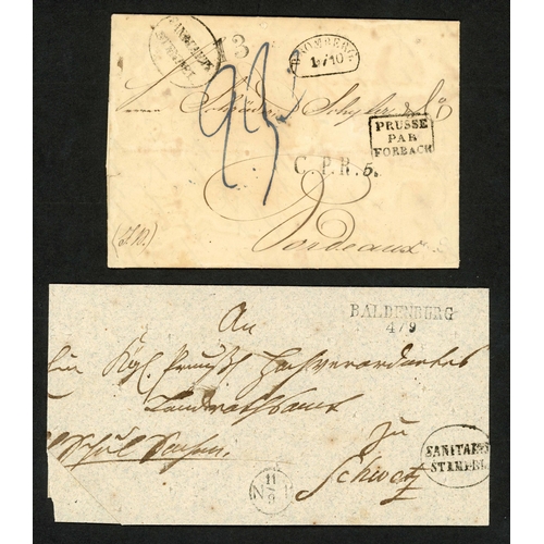 148 - MAIL FROM PRUSSIA; Trio with Sep./Oct. 1831 E/EL's to  Schwetz, Bromberg or Bordeaux each with oval ... 