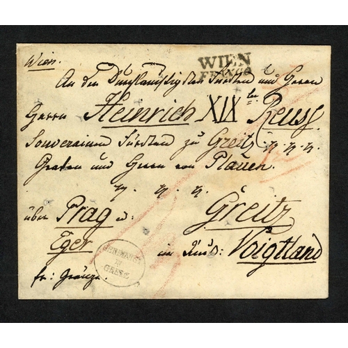 152 - THURN & TAXIS/PRUSSIA DISINFECTION; Pair with 13 Aug. 1831 EL to Ostrometzko with 