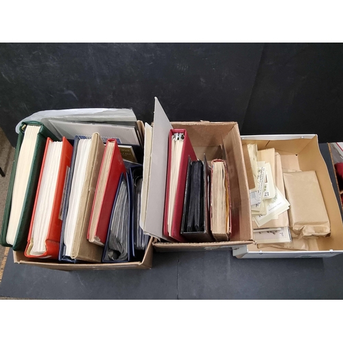 2 - ECLECTIC GB & FOREIGN MIX: Two cartons and a small box holding a few well-filled albums and a qty. o... 