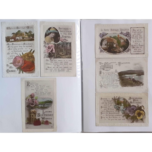 328 - GREETINGS & SILKS: An unusually good-quality collection of 'Greetings' cards (181) and a few 'silks'... 