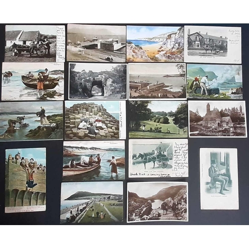 336 - IRELAND MISCELLANY:  A large album and shoe-box containing a quantity of used and unused cards. The ... 