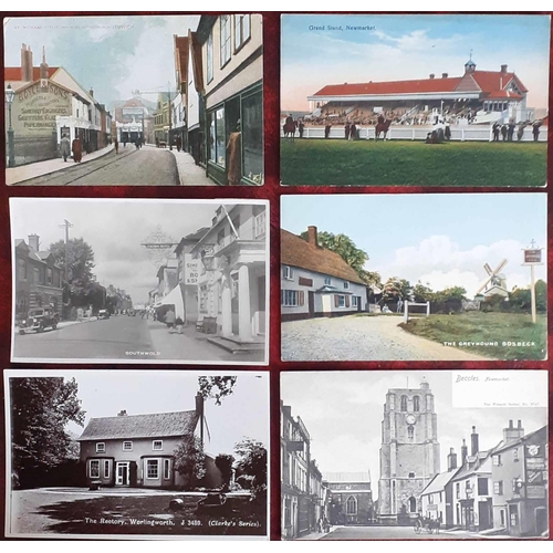 340 - ** SUFFOLK: Mixture of B&W, colour and RP images,  mostly 1900s-1950s (majority pre-1930) unused PPC... 