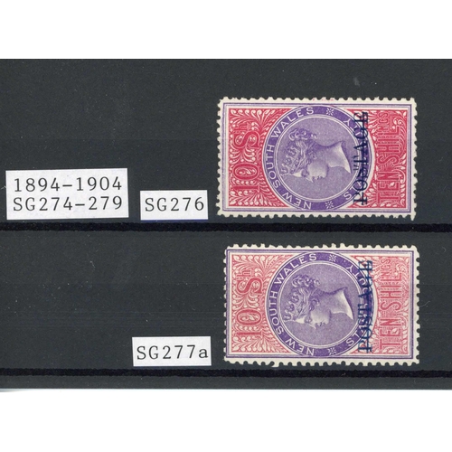 359 - 1894/1904 10/- POSTAGE OPT; Unmounted mint duo with violet & aniline crimson Perf 12x11 and violet &... 