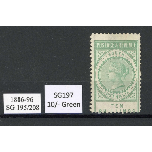 368 - 1886/96 POSTAGE & REVENUE; Mint unmounted Perf 12 10/- green centred very low, wmk sideways and show... 