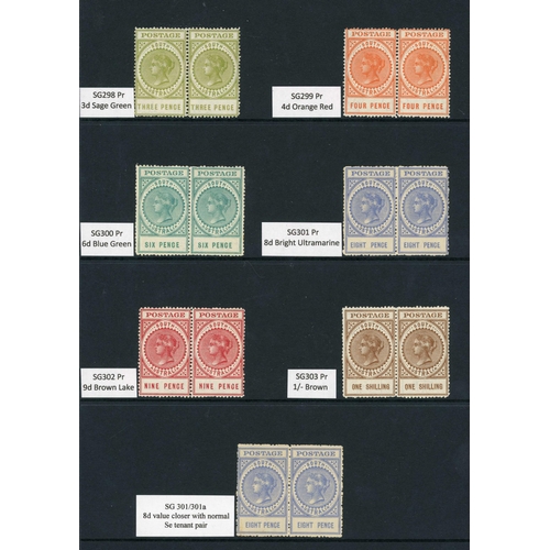 372 - 1906/12 'THICK' POSTAGE; Mint unmounted range on Crown/A paper inc. 3d (8 - shades and inc. 2 x pair... 