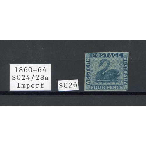 415 - 1860/64 PERKINS BACON LOCAL PRINT; 4d blue imperf, good to close margins, unused. SG £350 Cross Refe... 