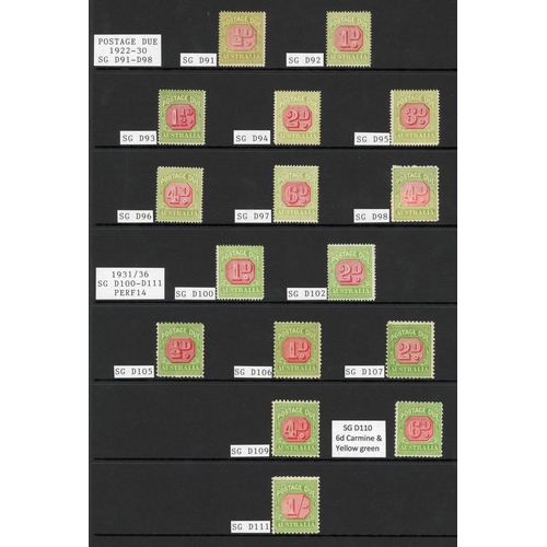 425 - 'AUSTRALIA' P. DUE GROUP; Mint unmounted range inc. 1909/10 2d (2 - Die I & II), 4d, 6d & 2/-, 1913/... 