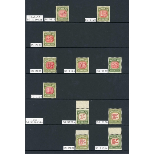 425 - 'AUSTRALIA' P. DUE GROUP; Mint unmounted range inc. 1909/10 2d (2 - Die I & II), 4d, 6d & 2/-, 1913/... 