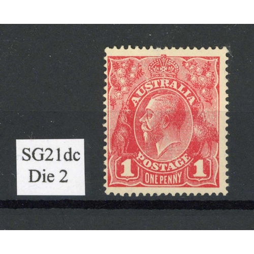 428 - 1914/20 1d KGV DIE II unmounted mint single in pale carmine centred right. Scarce. BW $AU1250 Cross ... 