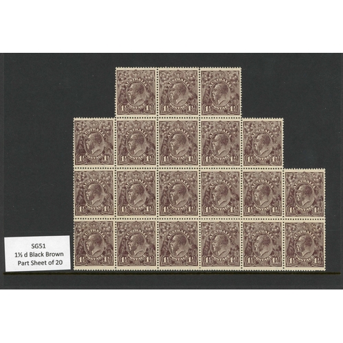 432 - 1918/20 KGV MULTI WMK GROUP; Mint unmounted Range with ½d (10 - shades - inc. a block of four and on... 