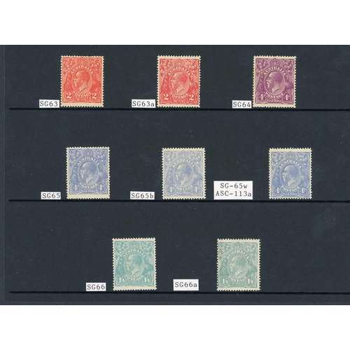 433 - 1918/23 KGV SIDEFACE GROUP; Unmounted mint range with ½d corner marginal, ½d wmk inv. (42 - inc. a s... 