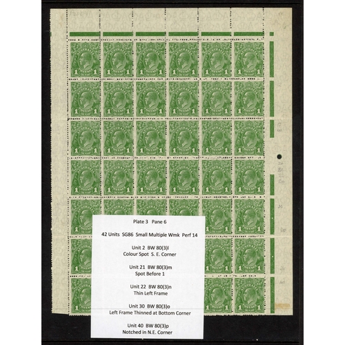 437 - 1926/30 1d KGV MULTI CROWN A WMK; Perf 14 unmounted mint marginal part-sheet of (Pl. 3 Pane 6) forty... 