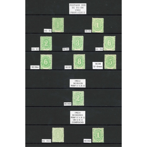 444 - BLANK TYPE POSTAGE DUES GROUP; Mint unmounted range with 1902 Perf 11½, 12 ½d - 5/-, 1902/04 Perf 11... 