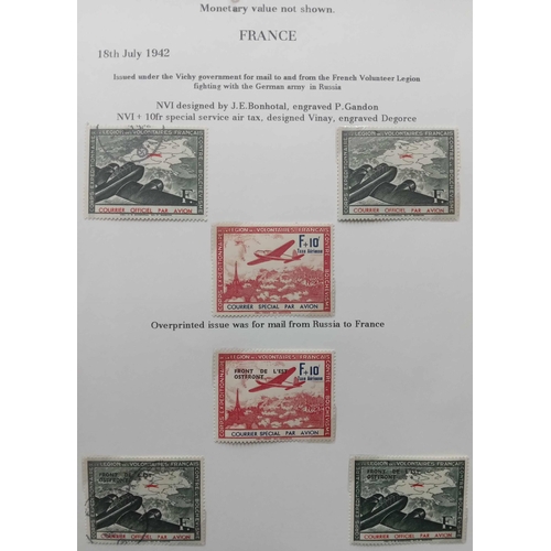 47 - MILITARY MAIL: Binder housing an early to modern, Worldwide collection of military stamps & covers. ... 