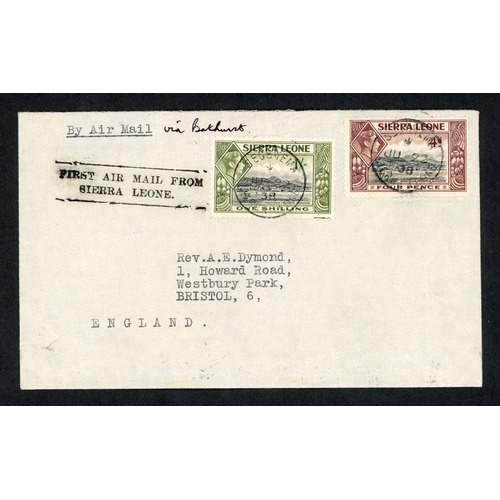 312 - WEST AFRICAN AIRMAILS - SIERRA LEONE FLIGHTS INCLUDING WWII: 1934-44 covers (8) plus G.P.O. letters ... 