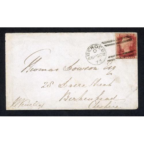 344 - 1873 ABERGELDIE CASTLE ENV. & LETTER: Env. franked 1d red (pl. 165, SG143) tied by v. fine 