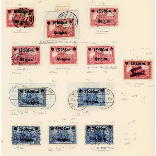 469 - WWI GERMAN OCCUPATION SURCHARGES STUDY: Accumulation of 1914 and 1916-18 mounted mint & used issues ... 