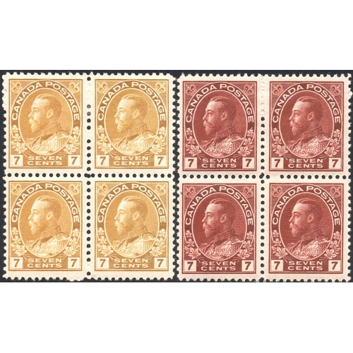 489 - ** MINT ADMIRAL BLOCKS, ETC.: A small collection of mainly Admiral issue blocks inc. 3c carmine (SG ... 