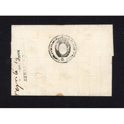 105 - PALESTINE  - FRENCH CONSULATE MAIL: 1835 EL ex St. Jean d'Acre to Marseille via Beirut with mainly f... 