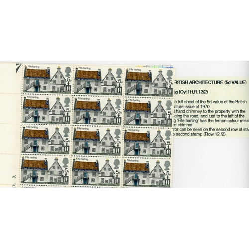 1448 - 1969/1970 'MISSING' COLOURS GROUP: Includes 1969 Ships (QEII) 5d value u/m corner single showing red... 