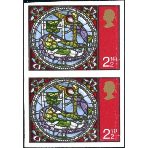 1450 - 1971 (OCT) CHRISTMAS ISSUE: 2½p value in unmounted mint imperf. pair. Exceptionally rare. With norma... 