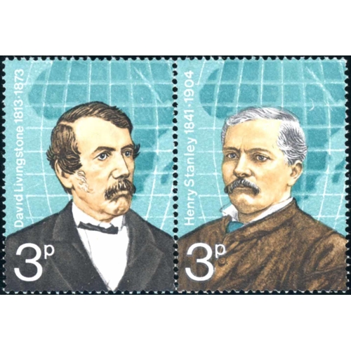 1451 - 1973 (APR) EXPLORERS - GOLD OMITTED, MISPERF., ETC: 3p values in unmounted mint se-tenant pair with ... 