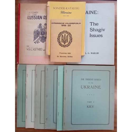 183 - RUSSIA & STATES: A box containing 'The Stamps of the Russian Refugees Post' by Kethro & Ashford;  'F... 