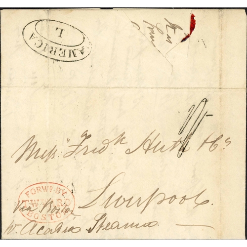 1842 - TRANSATLANTIC MAIL; Trio with Mar. 1841 E from NY to London or May 1842 EL ex Philadelphia to Liverp... 