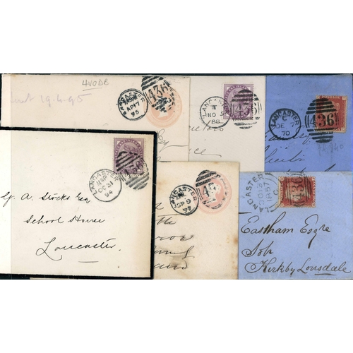 1850 - LANCASTER - 1855-1903 GROUP OF MAIL MAINLY WITH DUPLEX, INC. RARE & UNRECORDED - inc. Oct. 1857 pair... 