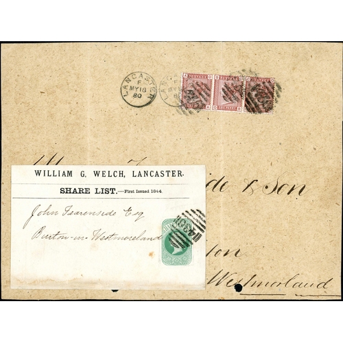 1853 - LANCASTER - 1860s-80s GROUP OF MOSTLY VERY RARE 436 NUMERALS - inc. c1861 large front with C10 (torn... 