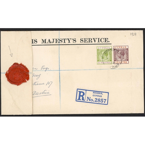 200 - CYPRUS & MALTA - PRESTAMP TO KGVI MAIL INC. INGOING MAIL, PRINTED MATTER RATES, POSTMASTER'S WAX SEA... 