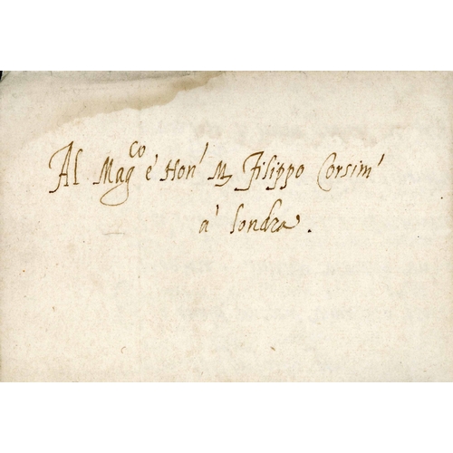 202 - EARLY LETTERS - PARIS TO LONDON CORSINI LETTER - THE 3rd-EARLIEST CORSINI LETTER EX PARIS; 28 Apr. 1... 