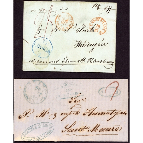 205 - GREECE, IONIAN ISLANDS, PORTUGAL & SPAIN - PRESTAMP MAIL (+ A FEW LATER): 1788-c.1917 range of ELs/P... 