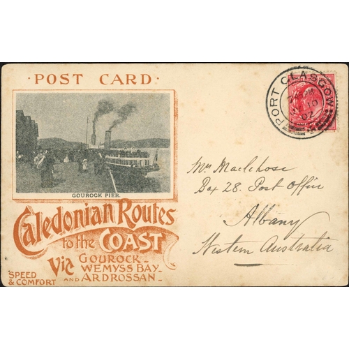 2064 - ADVERTISING MAIL & EPHEMERA; Range with 1902 Caledonian Routes to the Coast PPC to Australia franked... 