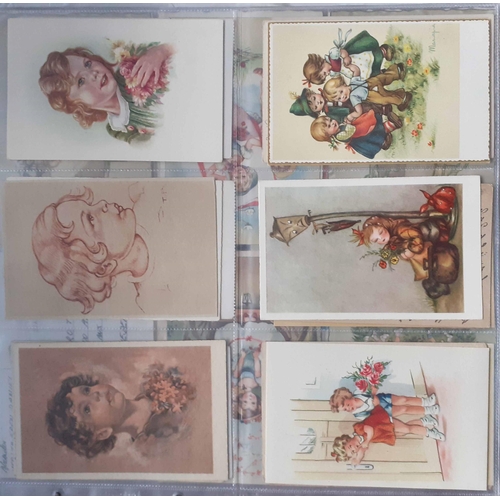 381 - EUROPE, MAINLY FRANCE/BELGIUM - ART, CHILDREN ETC: Two very large well-filled 6-up albums containing... 