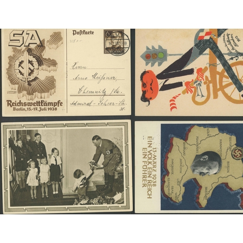 670 - EARLY 20th C. CARDS & COVERS: Interesting group of items inc. Third Reich postcards, 1953 FDC, WWI P... 