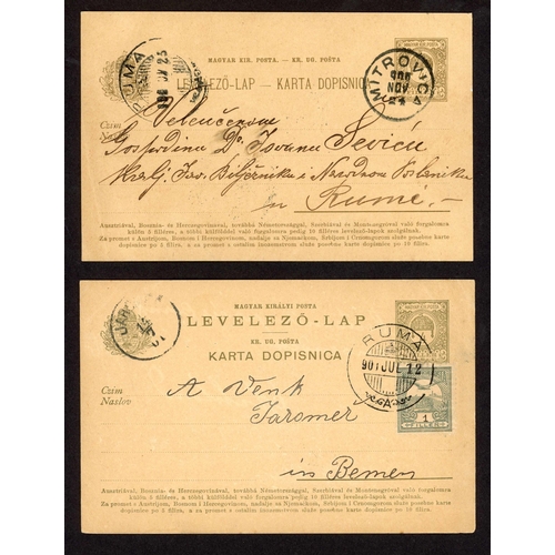 719 - SREM REGION EARLY 20th CENTURY MAIL; Range on annotated leaves inc. 1901/02 4f PC to Jaromer (Bohemi... 