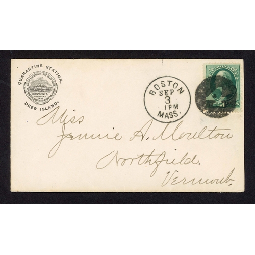 83 - LATER U.S. 19th CENTURY MAIL  NY DISINFECTED DS (EX INDIA), INTERESTING CONTENTS, ETC.: Large blu... 