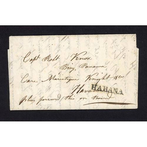 89 - CUBA  - DISINFECTED MAIL, SHIP-TO-SHIP MAIL IN QUARANTINE: 1824-39 quartet of covers inc. 1832 EL fr... 